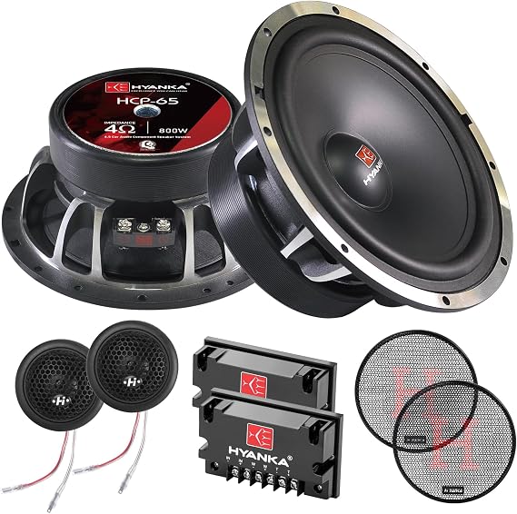 H YANKA HCP-65 6.5-Inch Component Car Speakers, 800W, Complete Set