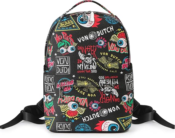 Von Dutch Large Backpack - Stylish Multi-Purpose Backpack | Backpack with Front Zip Pocket, Adjustable Straps, and Durable Design