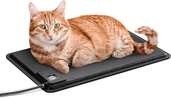 K&H Heating Pad, Extreme Weather Kitty Pad, Indoor Outdoor, Safety Listed | Waterproof Outdoor Heating Pad for Cats, Pet Warmer for Outside Feral Cat Houses, Warming Pet Mat, Sm 18.5x12.5in Black 40W