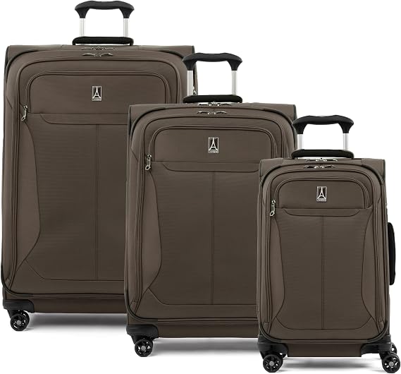 Travelpro Tourlite Softside 3-Piece Set, Expandable Luggage, 4 Spinner Wheels, Lightweight Suitcase, 21" Carry-On, 25" Checked Medium, 29 Check Large, Espresso Brown