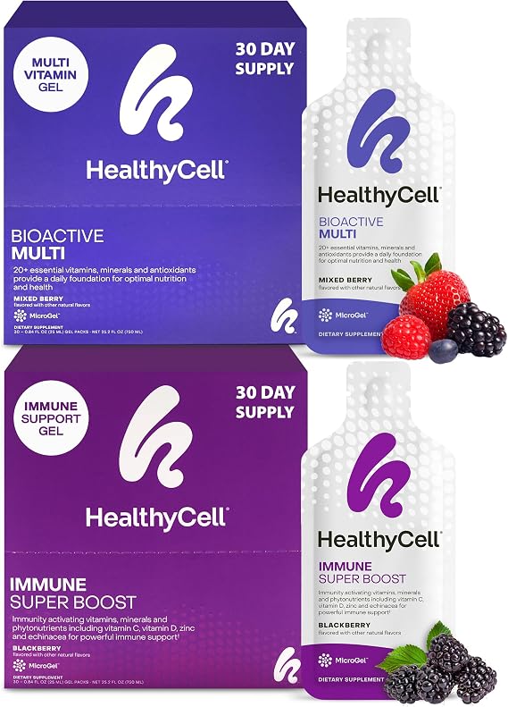 Healthycell Immune Super Boost + Bioactive Multivitamin Supplement Bundle | Immune Defense + Daily Essential Nutrition for Women & Men