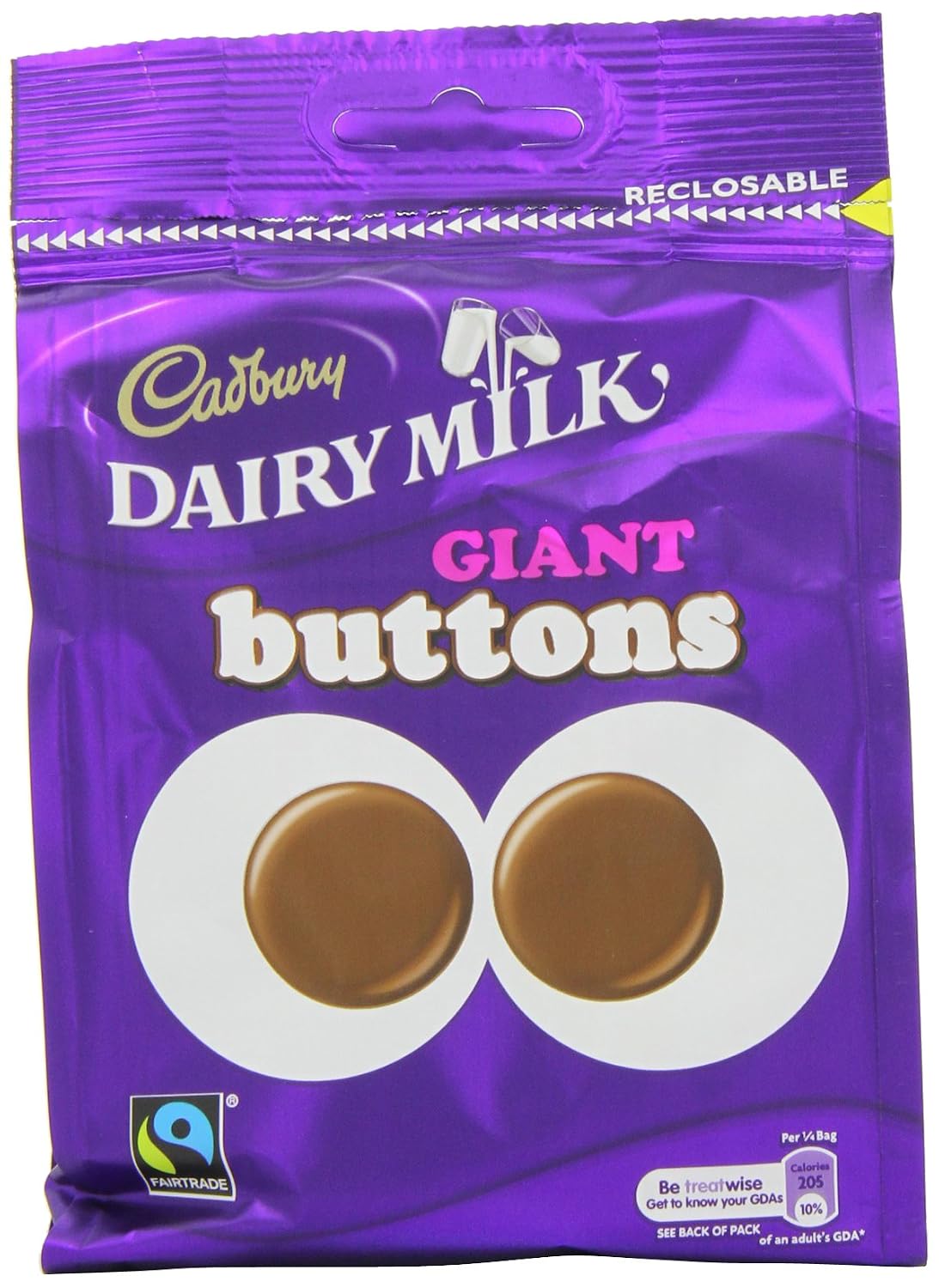 Cadbury Dairy Milk Chocolate Giant Buttons Sharing Bag 155 g Pack of 5