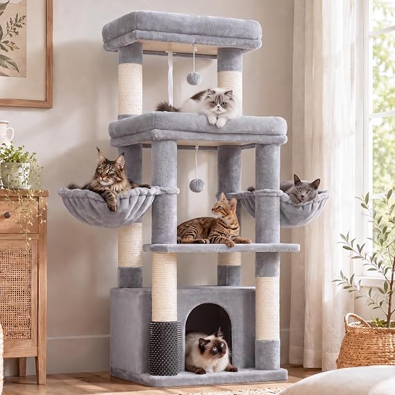 Hey-brother Cat Tree Tower with Extra Large Platform, Big Condo, MPJ070W