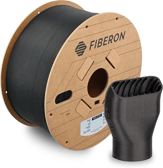 Polymaker Fiberon PA6-CF20 Carbon Fiber Nylon Filament 1.75mm, Black, 3kg