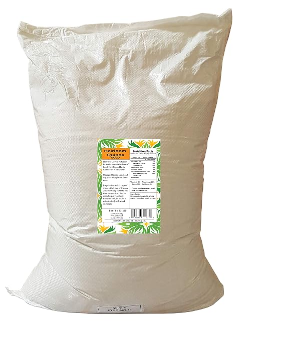 Organic Golden White Whole Quinoa no-GMO Gluten Free Bulk (55 LB)