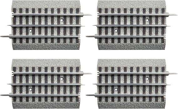 Lionel FasTrack 4.5-Inch Straight O Gauge 4-Piece Track Pack | 3-Rail FasTrack Expansion Track, For Model Train Layouts & Railroad Sets, Age 14+