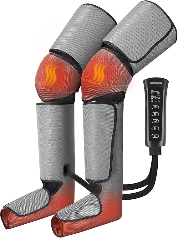 Nekteck Leg Massager for Circulation and Pain Relief, 2 Heat & 3 Vibration