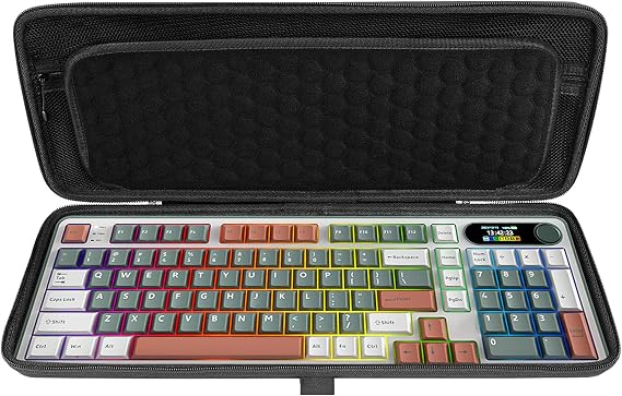 Linkidea Hard Travel Case for Compact 90%-96% Keyboard, Computer 100 Key Wireless/Wired Keyboard Carrying Protective Storage Box Bag, Compatible with RK Royal KLUDGE S98, Aula F99 Pro
