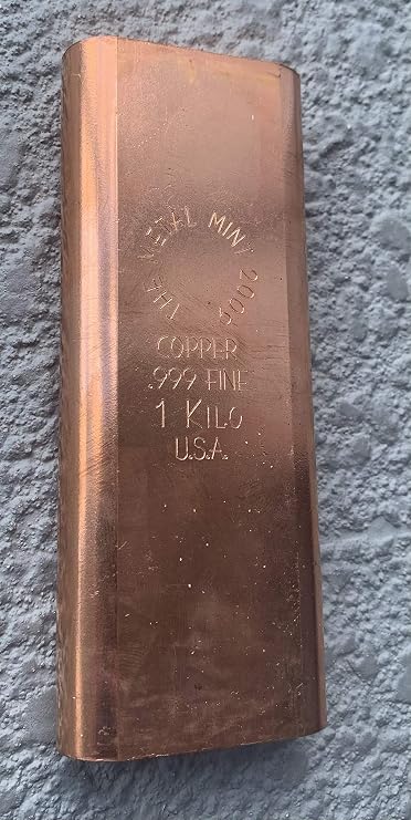 Copper Bar- 1 Kilo 2.2 Lbs Random Style- Our Choice .999 Fine
