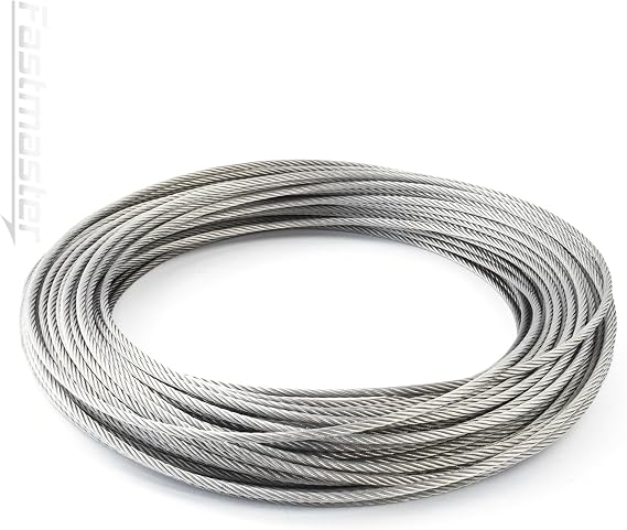 Steel Rope 1 mm 5 m Stainless Steel INOX 7 Medium Soft Wire Rope for Trellis Stainless Steel Wire Forestry Rope Winch Rope Tension Rope Railing Rope