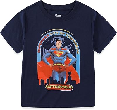 WARNER BROS Superman Boys Short Sleeve T-Shirt for Big Kids