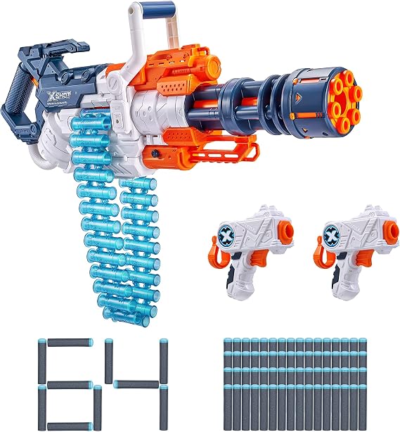 XShot X-Shot-EXCEL-Combo Pack Spinning Crusher(35-Dart Belt,48 Darts) and 2PK Micros(16 Darts) Mail Box by ZURU,Multi,36482-S001