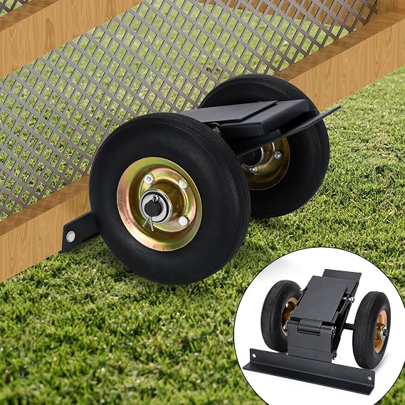 TOPOWN Chicken Coop Wheels Kit, Chicken Tractor Wheels with Lift Design | Heavy Duty Chicken Coop Wheels Lift Kit, Weatherproof, Safety and Durability, Fits 7ft Chicken Coop or Less