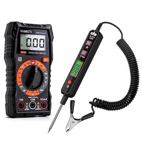 KAIWEETS Digital Multimeter with Case, DC AC Voltmeter KM100 & KAIWEETS Smart Automotive Circuit Tester VT501