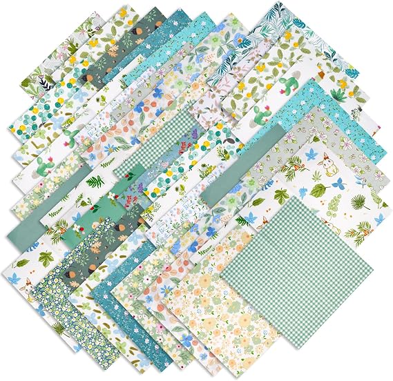 Pack of 70 Cotton Fabric Patchwork 25 cm x 25 cm Cotton Fabric Patchwork Fabric Package Multicoloured Materials for Sewing Scrapbooking & DIY Crafts (A)