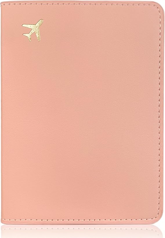 Passport Holder for Travel Essentials,RFID Blocking Passport Cover Case for Travel Accessories,Travel Wallet for Women Men (Pink)