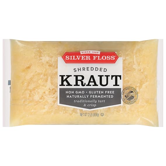 Silver Floss, Shredded Kraut Naturally Fermented Non GMO Gluten Free, 32 Ounce