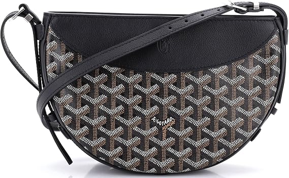 Pre-Loved Hirondelle Shoulder Bag Coated Canvas and Leather, Black