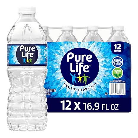 Pure Life Purified Bottled Water - 12 Pack, 16.9 Fl Oz