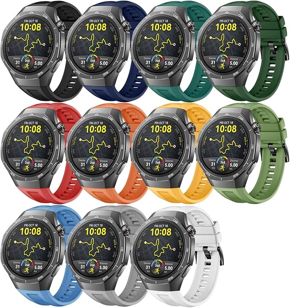 Watch Band for Huawei Watch GT5 Pro 46mm, Silicone Replacement Band for Men Women (I (Pack of 11))