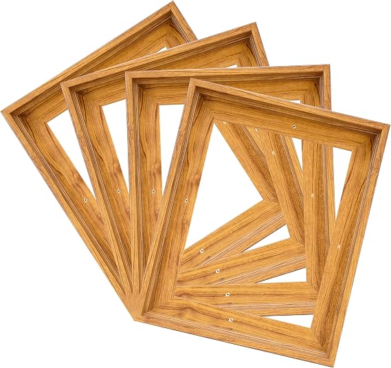 CANFRAVAS 4Pack Canvas Floater Frame,Canvas Floating Frame for Canvas Art 0.6"-0.9" Deep,Floater Frames for Canvas Paintings,Frame for Canvas Paintings,Frames for Canvas Art(9"x12",Nut Brown)
