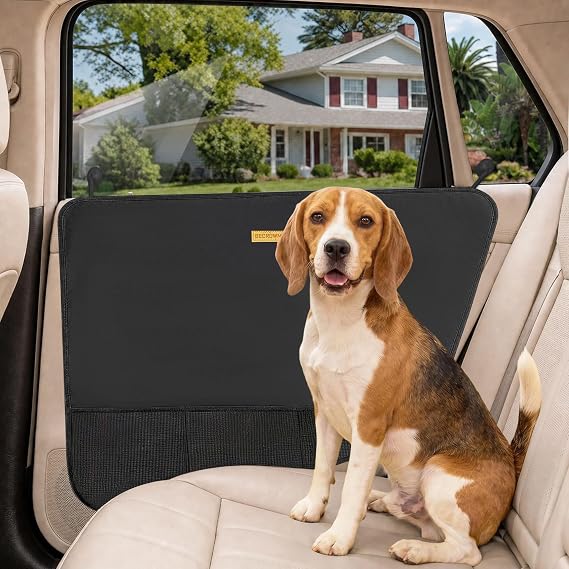 2 Packs Car Door Protector for Dogs, Waterproof Anti-Scratch Shield with Suction Cup (Black) (Black-A)