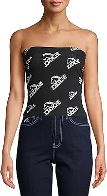 Jordache Vintage Womens Meet N Greet Bandeau TopShirt Black or White Black, X-Small XS, 2