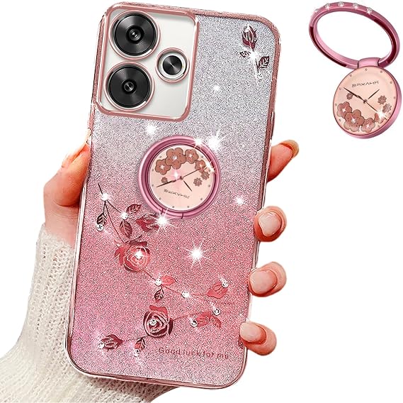 for Xiaomi Redmi Note 14 Case for Women.Flowers Pink