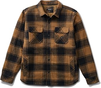 Roark Backwoods Flannel Overshirt Jacket for Men, Insulated Cotton Shirt Jacket for Layering