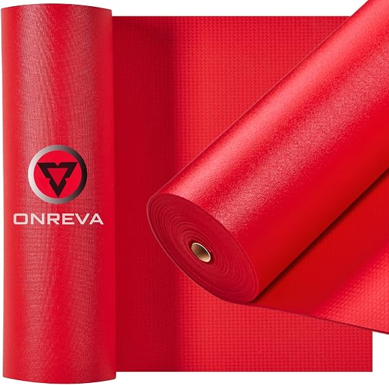 ONREVA Tool Box Liner 24 inch Wide x 24 ft Large, Thick Heavy Duty Toolbox Drawer Liners, Rolling Tool Chest Foam Mat, Shelf Rubber Mat, Non-Slip Organizer Pad for Cabinet Workbench, Red