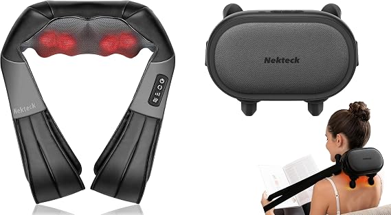 Nekteck Shiatsu Neck and Back Massager with Soothing Heat