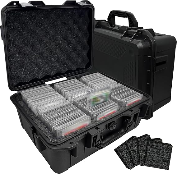 Toploader Storage Box, Top Loader Hard Case Holds 300 35pt Toploaders for 3" x 4" Rigid Card Holders for Trading & Sports Cards, Toploader Hard Box with Removable Thick Foam Slots