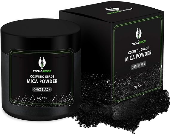 Black Mica Powder for Epoxy Resin 56g / 2oz. Jar - TECHAROOZ 2 Tone Resin Dye Color Pigment Powder for Lip Gloss, Nails, Colorant for Bath Bombs & Soap Making