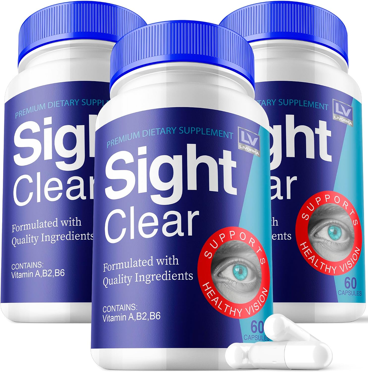 Sight Clear 20/20 Vision Support Supplement for Eyes - 5 Month Supply - Pack of 5