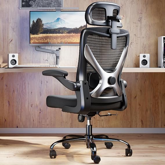 Ergonomic Office Chair: Mesh Desk Chair Comfy with Headrest& Lumbar Support