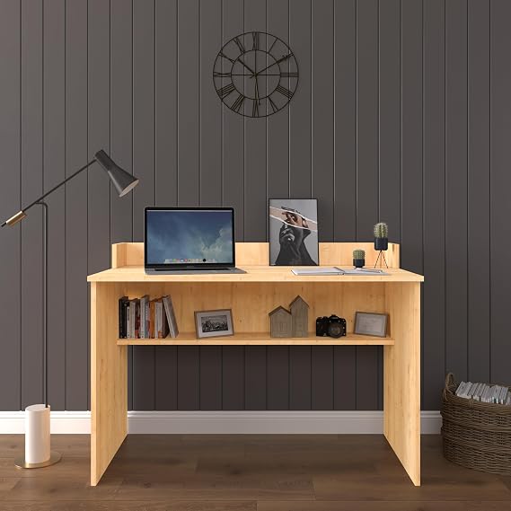 ASRA TREND Safir Meşe Desen ÇM-01 Alt Raflı Çalışma Masası 120x60 cm Bilgisayar Masası%100 MDFLAM Modern Ofis ve Öğrenci Masası
