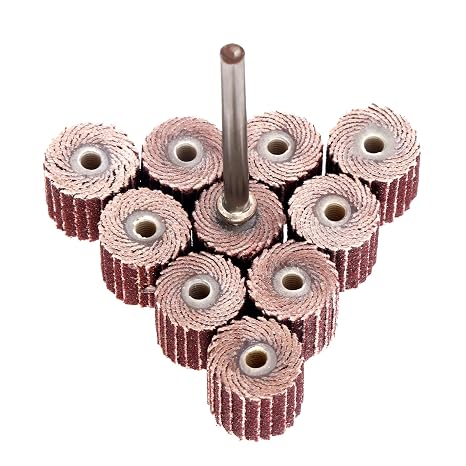 dophee 10Pcs 240 Grit 10mm Flap Wheel Grinding Heads