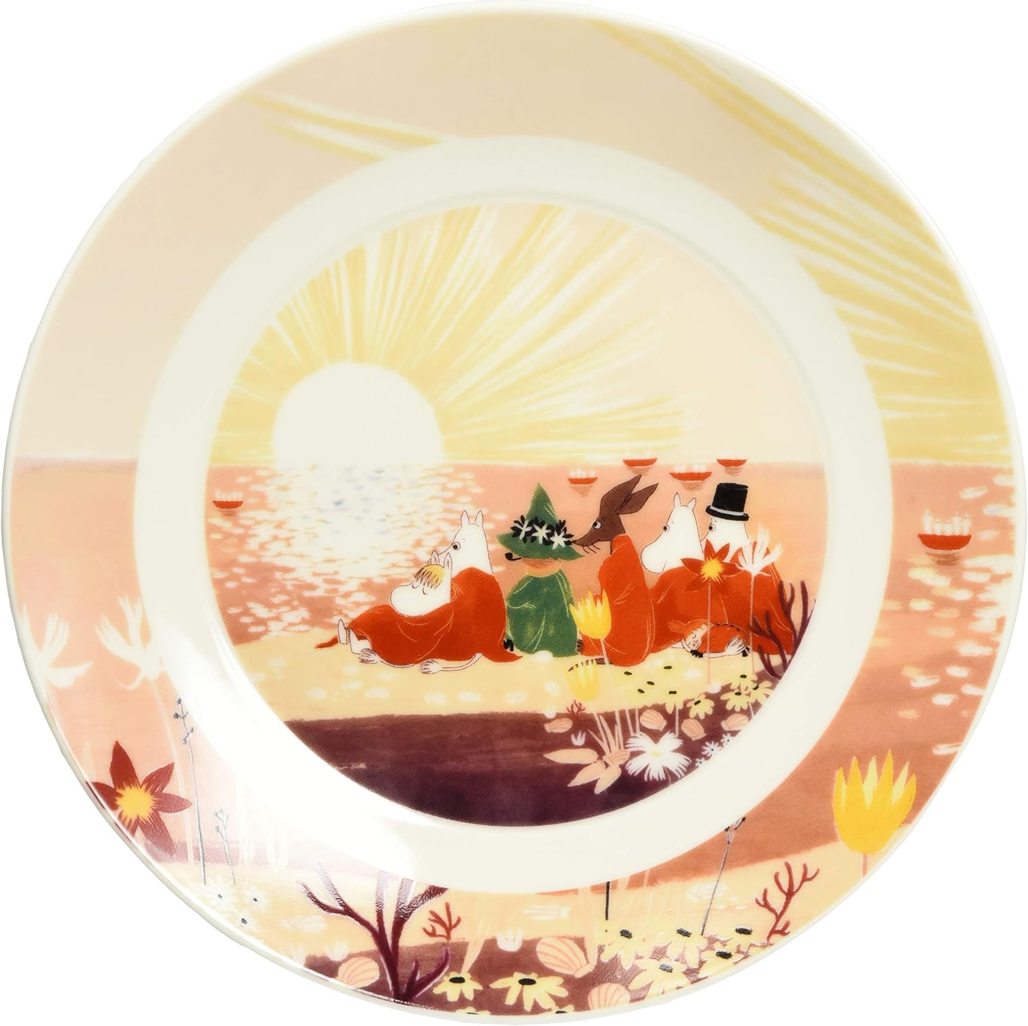 Yamaka Shoten MM3202-330 Momin Luonto Plate, 7.7 inches 19.5 cm, Sun, Microwavable, Moomin Goods, Scandinavia, Mothers Day Gift, Dish Gift, Wedding Gift, Made in Japan