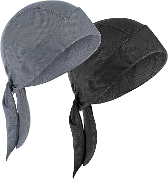 2Pcs Doo Rags for Men, Soft Head Wraps for Men, Cooling Helmet Liner Breathable Cooling Do Rag Beanie Cap Hat