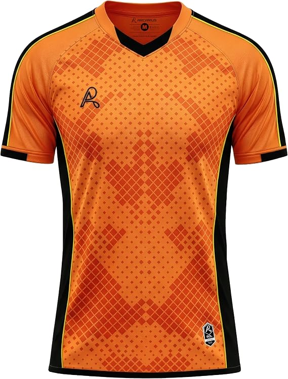 Arcarius Men's SOL Performance Soccer Jersey - Short Sleeve Moisture Wicking Athletic Training Shirt (80 variations)