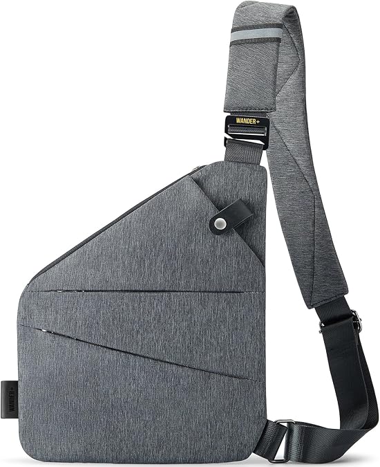 WANDER+ Anti Theft Crossbody Travel Bag for Women Men, Multi-Pocket Crossbody Bag, Slim Sling Bag