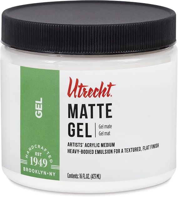Utrecht Artists' Acrylic Gel Medium - Gel Matte Medium, 16 oz