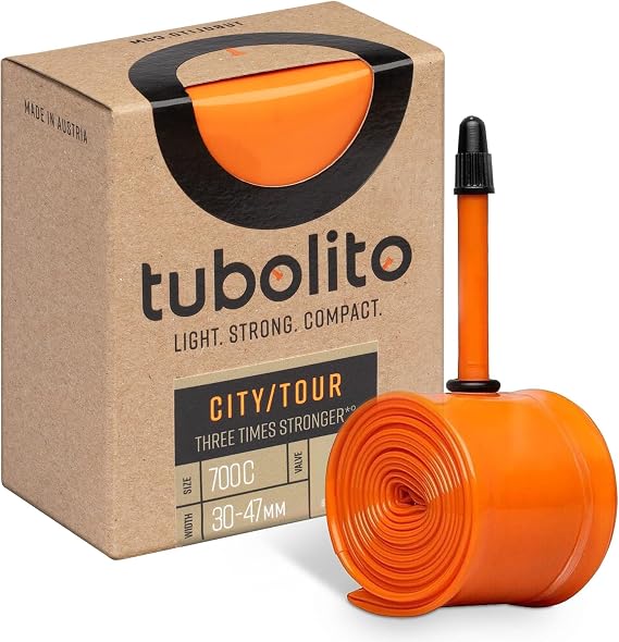 Tubolito X-Tubo-City/Tour Ultralight 700c Bicycle Tubes | 30-50mm Width | 40mm Schrader & 42mm Presta Valve | Compact, Strong, Ideal Spare Tube | Disc & Rim Brake Compatible