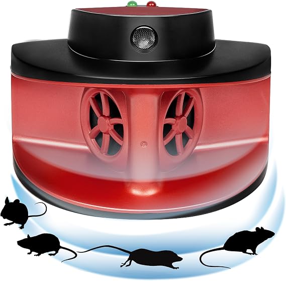 Meekear Ultrasonic Mice Repellent, 4-in-1 Electric Rat Squirrel Rodent Pest Repeller, Plug-in Noiseless Humane Mouse Deterrent Device for Indoor Use Only, Human & Pets Safe