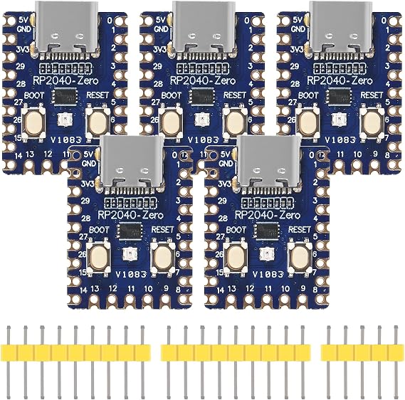 5pcs RP2040-Zero RP2040 USB-C Connector PICO Development Board | icrocontroller Dual-core 264KB Cortex M0+ Processor 2MB Flash Compatible with Raspberry Pi Support C/C++,MicroPython
