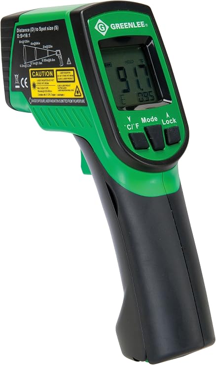 Greenlee - Thermometer,Infrared (Tg-2000), Elec Test Instruments (TG-2000), dual laser infrared thermometer
