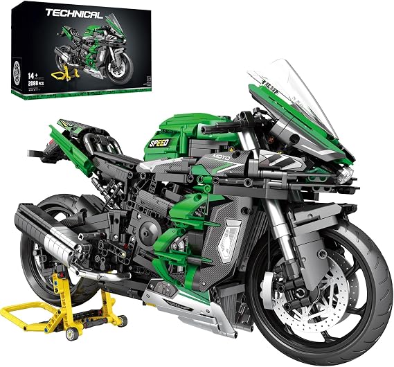 Reobrix Motorcycle Building Set for Adults, 1:5 Scale Technical Motorbike Model Kit with Display Stand, 2088 PCS Large Bike Building Blocks for Home Office Decor, Gift for Motorcycle Fans 14+