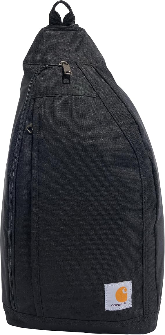 Carhartt Sling Bag, Sling Crossbody Backpack with Side Release Buckle & Tablet Sleeve, Black
