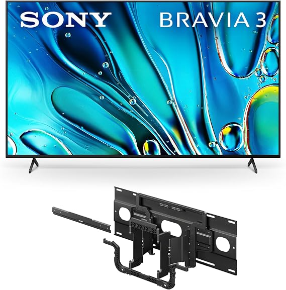 Sony 75 Inch 4K Ultra HD TV BRAVIA 3 LED Smart Google TV (K-75S30) Ultra-Slim TV Wall Mount Bracket for Select BRAVIA TV's (SU-WL905)