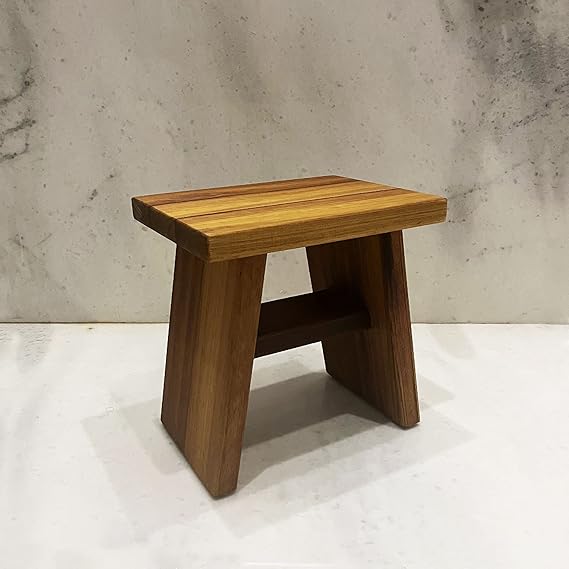 Shark Anatolia Iroko Ahşap Banyo Taburesi Oturak Step Tool (L)